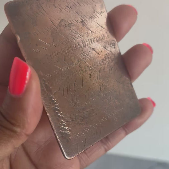 Antique Double Sided Etched Copper Printing Plate | Advertising Plate