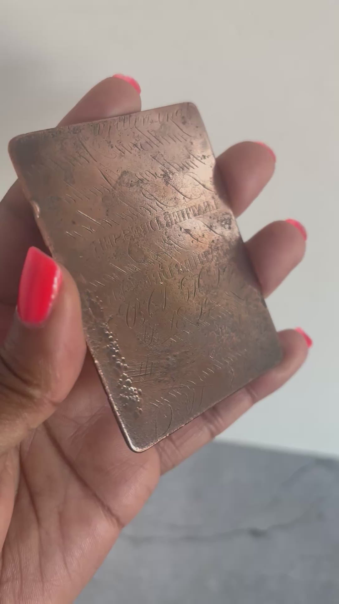 Antique Double Sided Etched Copper Printing Plate | Advertising Plate