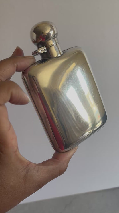 The Artist Trish - Antique Silver Plated Pocket Hip Flask