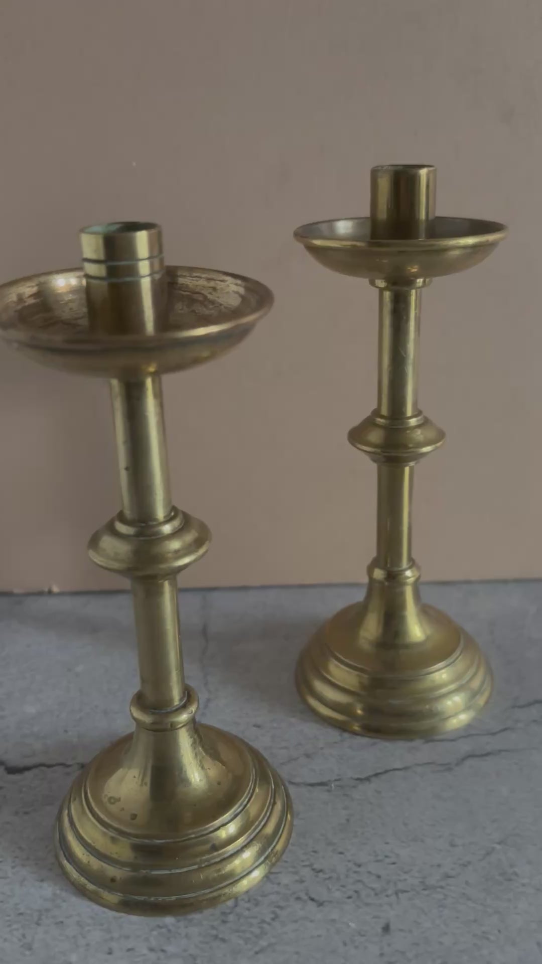Georgian Brass Small Candlesticks | The Urban Vintage Affair