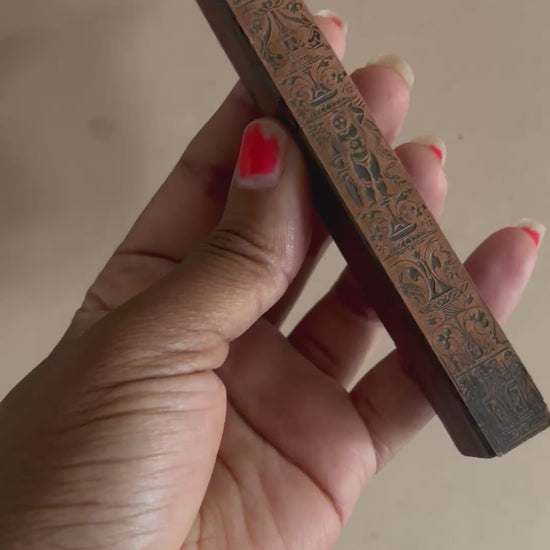 Antique Copper Printing Typeset Block Etched Rare Neo Classical Design