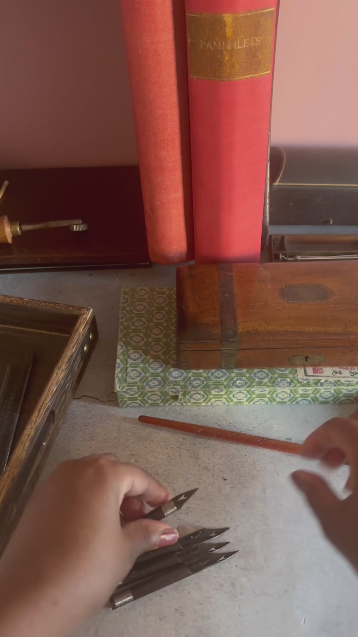 Vintage Printing Stamps & Ink Set 