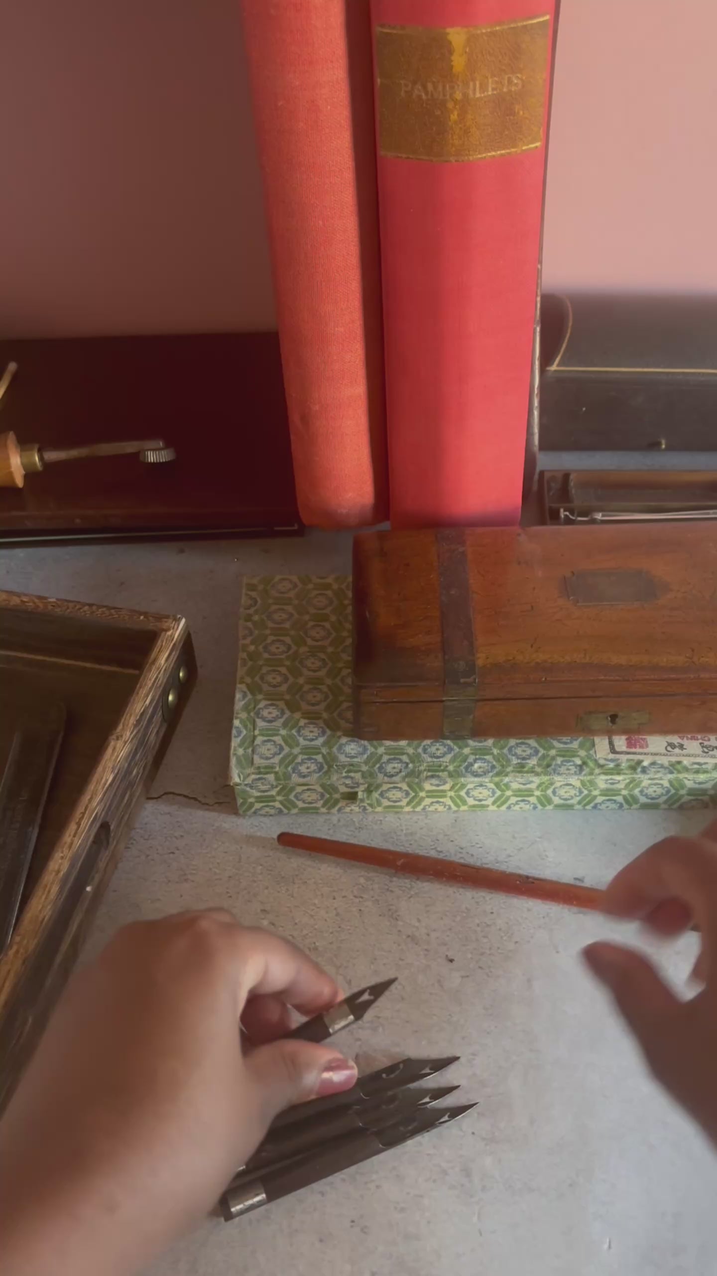 Vintage Printing Stamps & Ink Set 
