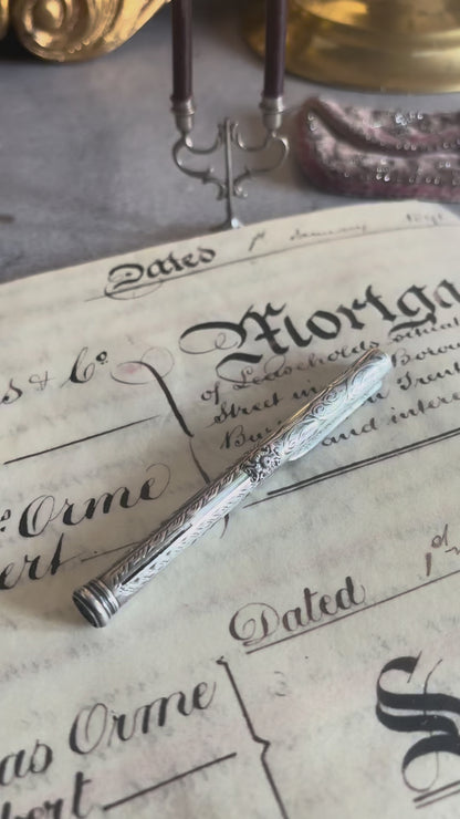 The Director Tilly - Antique Silver Retractable Pen Pencil and Knife
