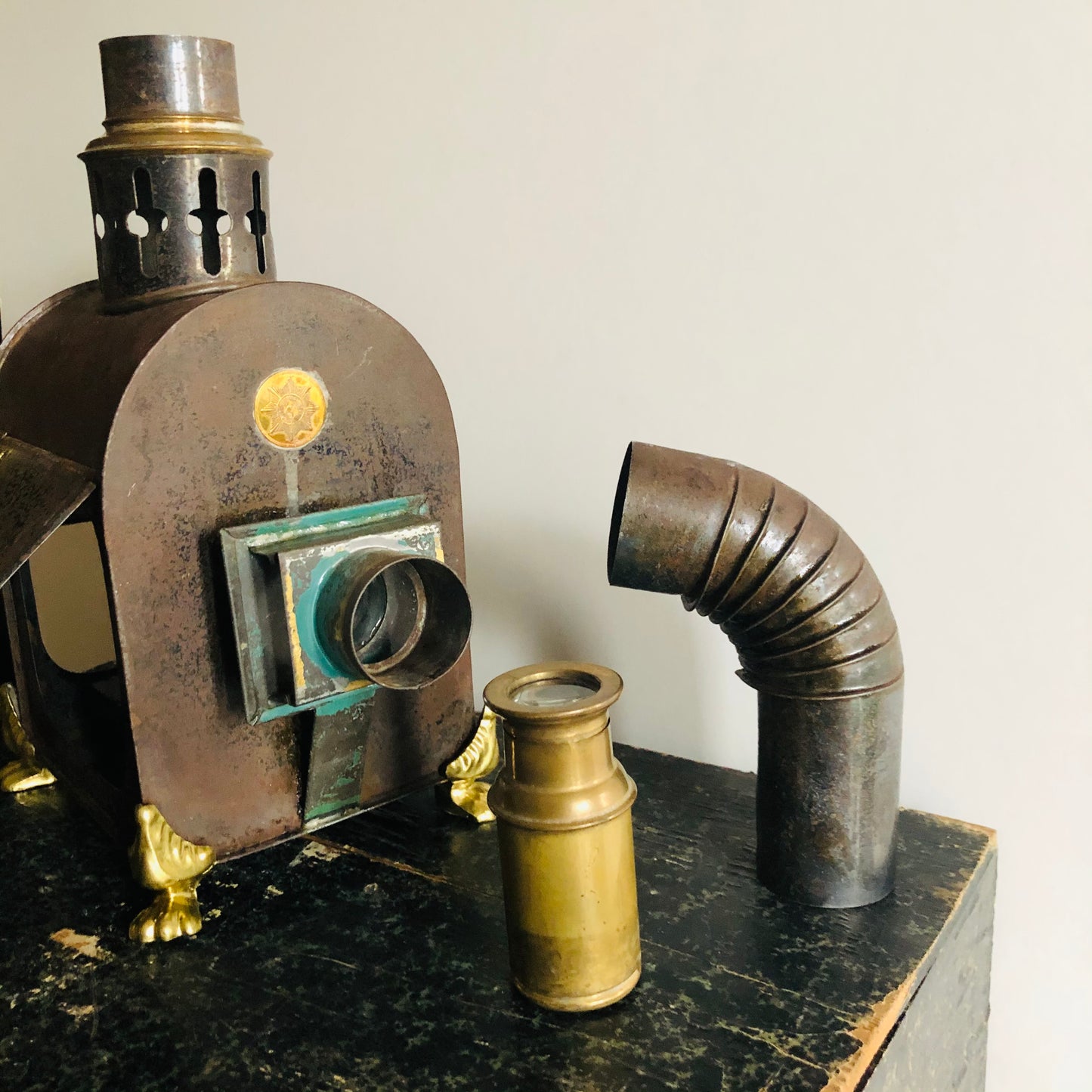 Antique Magic Lantern and Glass Slides 