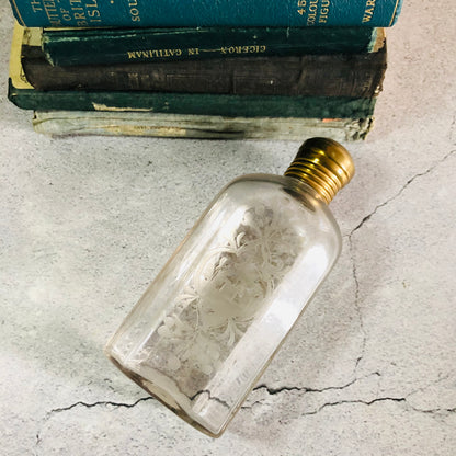 Antique Glass Etched Vanity Bottle | Refill For Sustainable Living