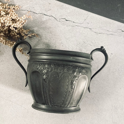Antique English Pewter Engraved Sugar Bowls