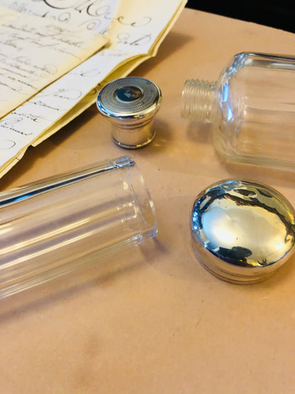 Antique Silver Topped Scent Bottle London 1925