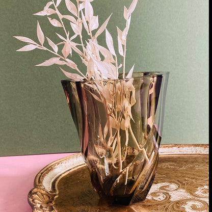 The Punk Avery - Luminarc Vintage Geometric Twisted Glass Vase