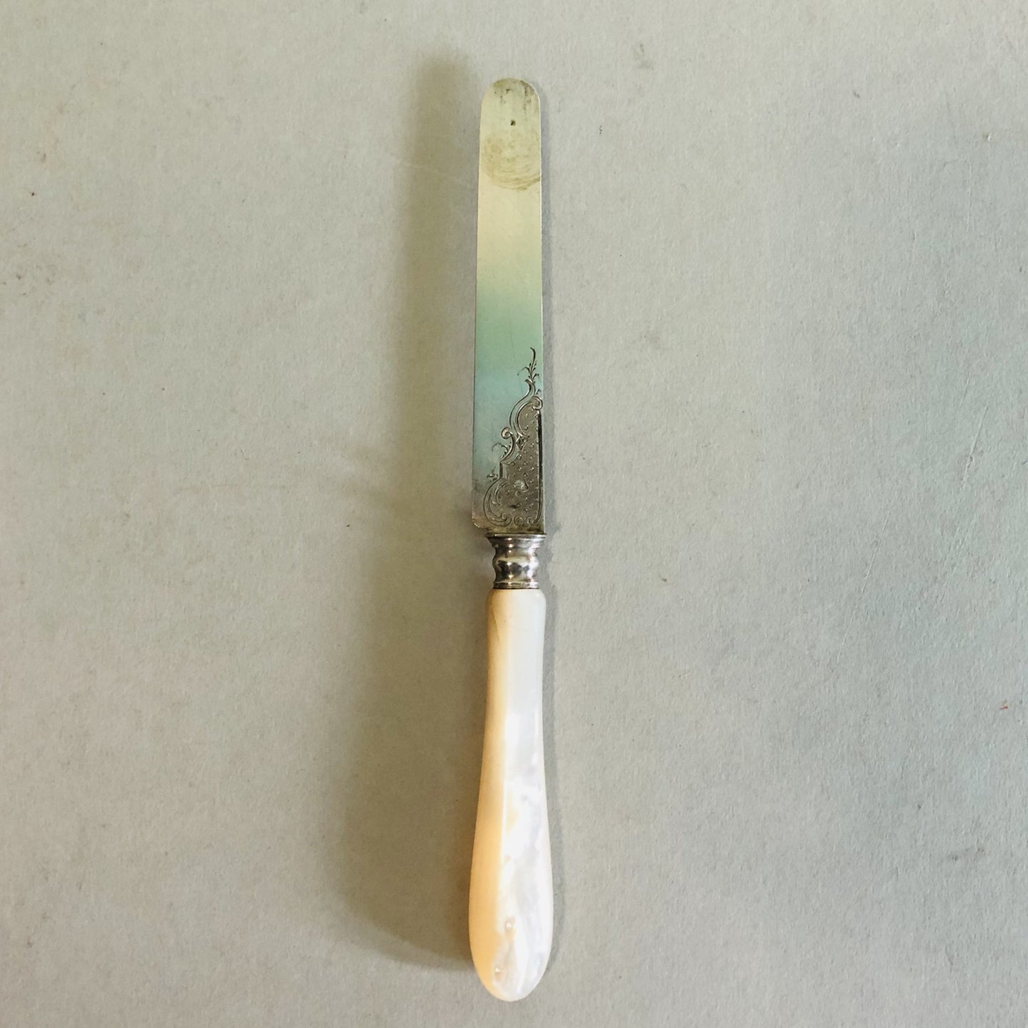 Antique Luxury Silver & Mother Of Pearl Knife | Luxury Flatware