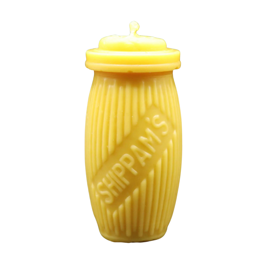 Handmade Beeswax Candles in Antique Bottle Designs