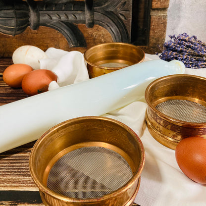Victorian Milk Glass Rolling Pin | Country Farmhouse Kitchen Decor