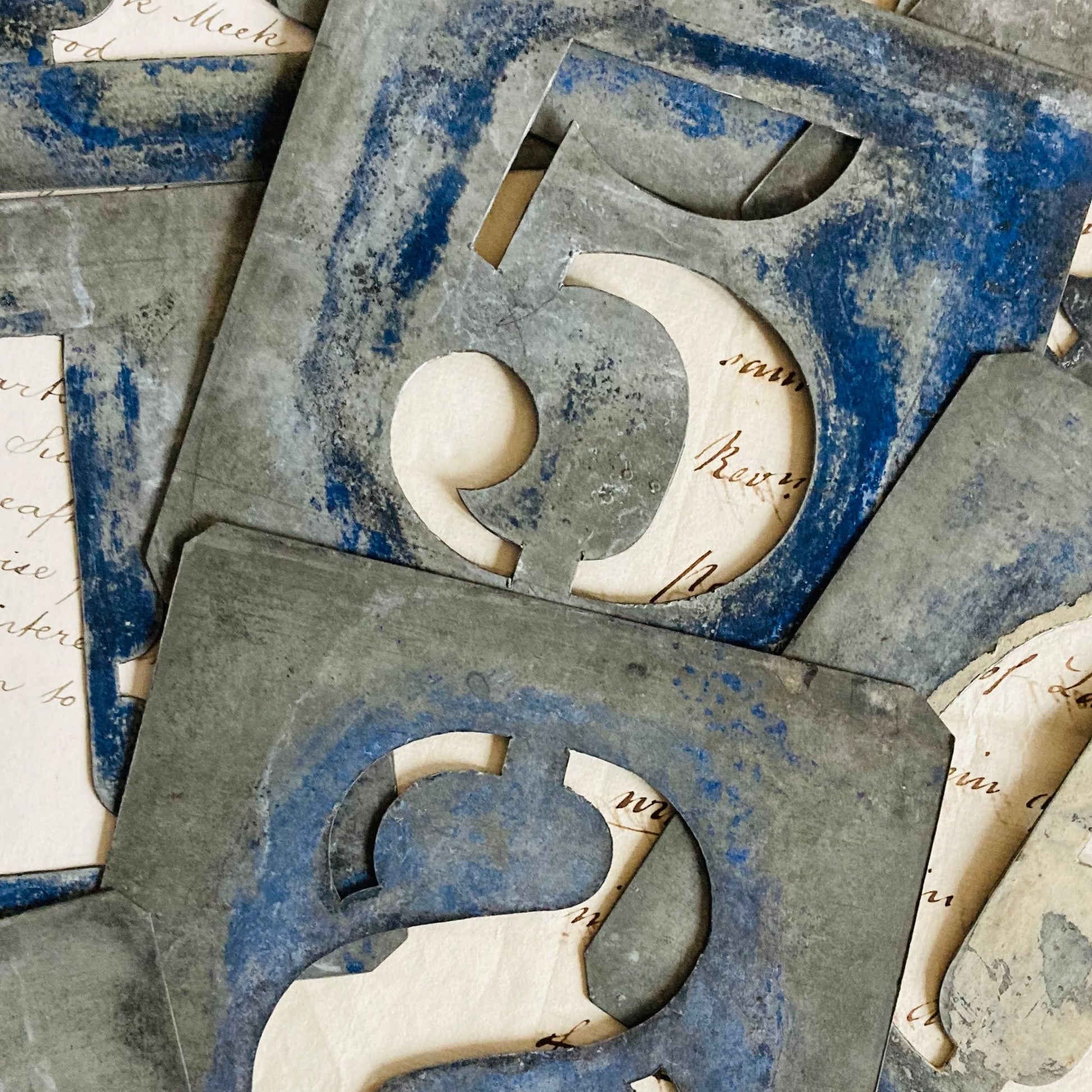 Vintage Galvanised Letter Stencils