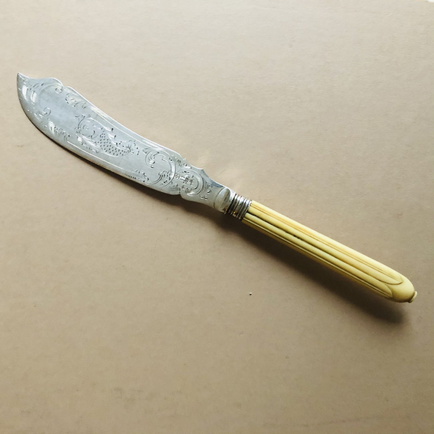 The Headhunter Alex - Antique Silver Engraved Fish Knife