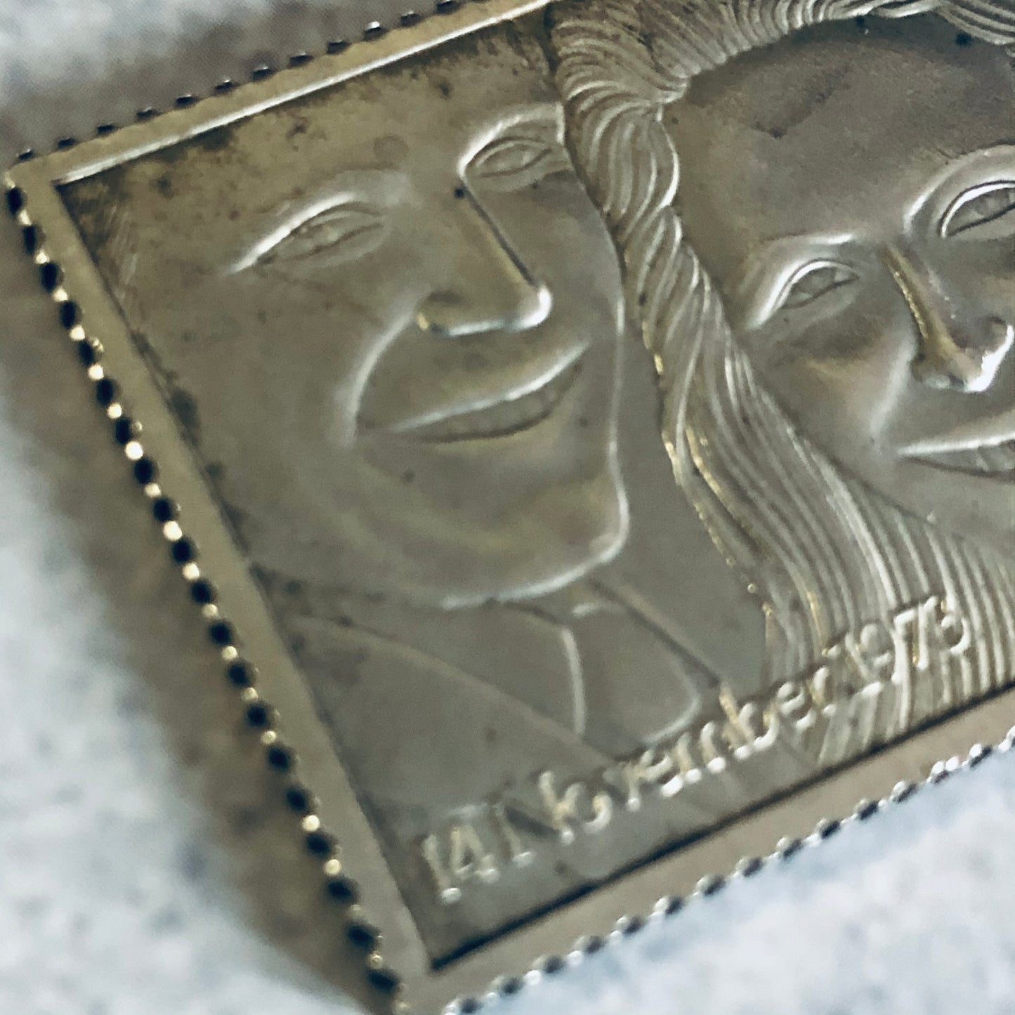 Vintage Silver Stamp HRH Princess Anne & Captain Mark Phillips