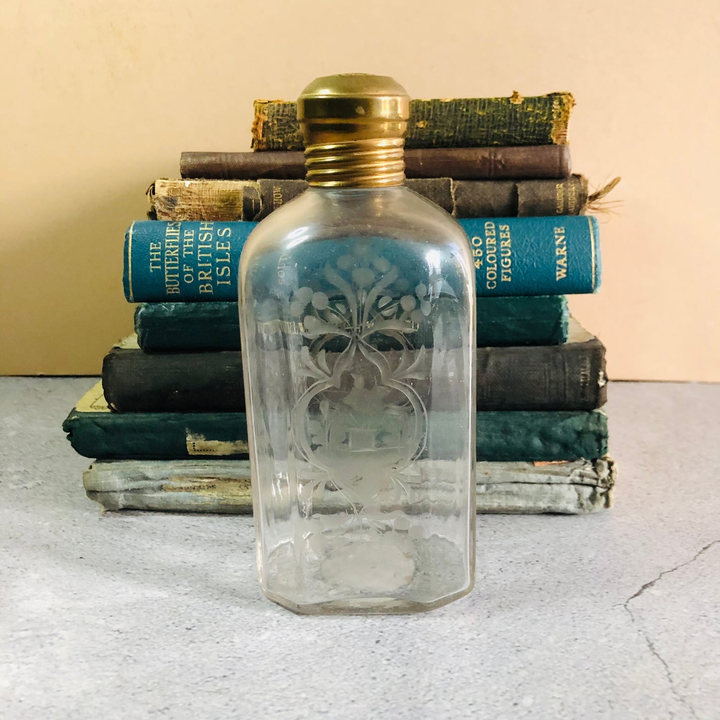 Antique Glass Etched Vanity Bottle | Refill For Sustainable Living