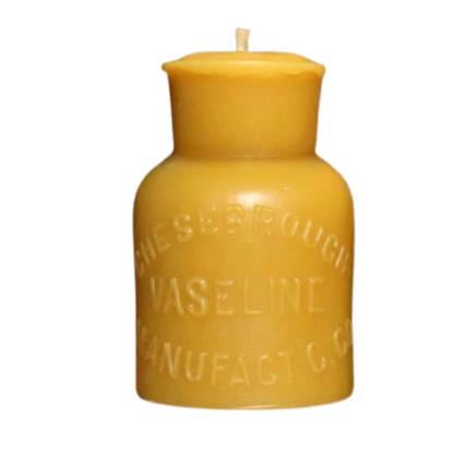 Handmade Beeswax Candles in Antique Bottle Designs