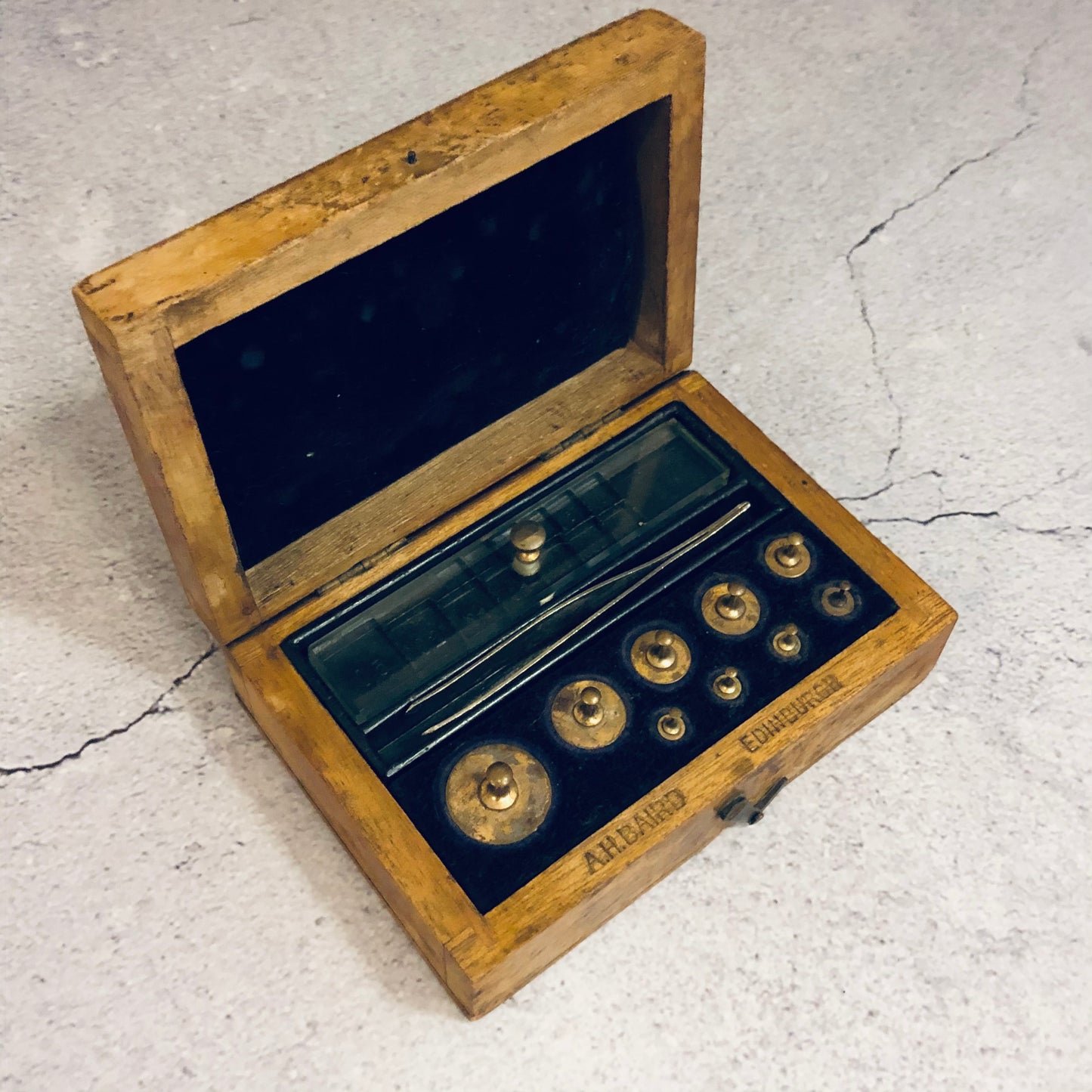Antique Science Laboratory Scale Weights by AH  Baird