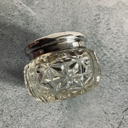 Antique Silver Topped Jar | Vanity Bottle Birmingham 1886