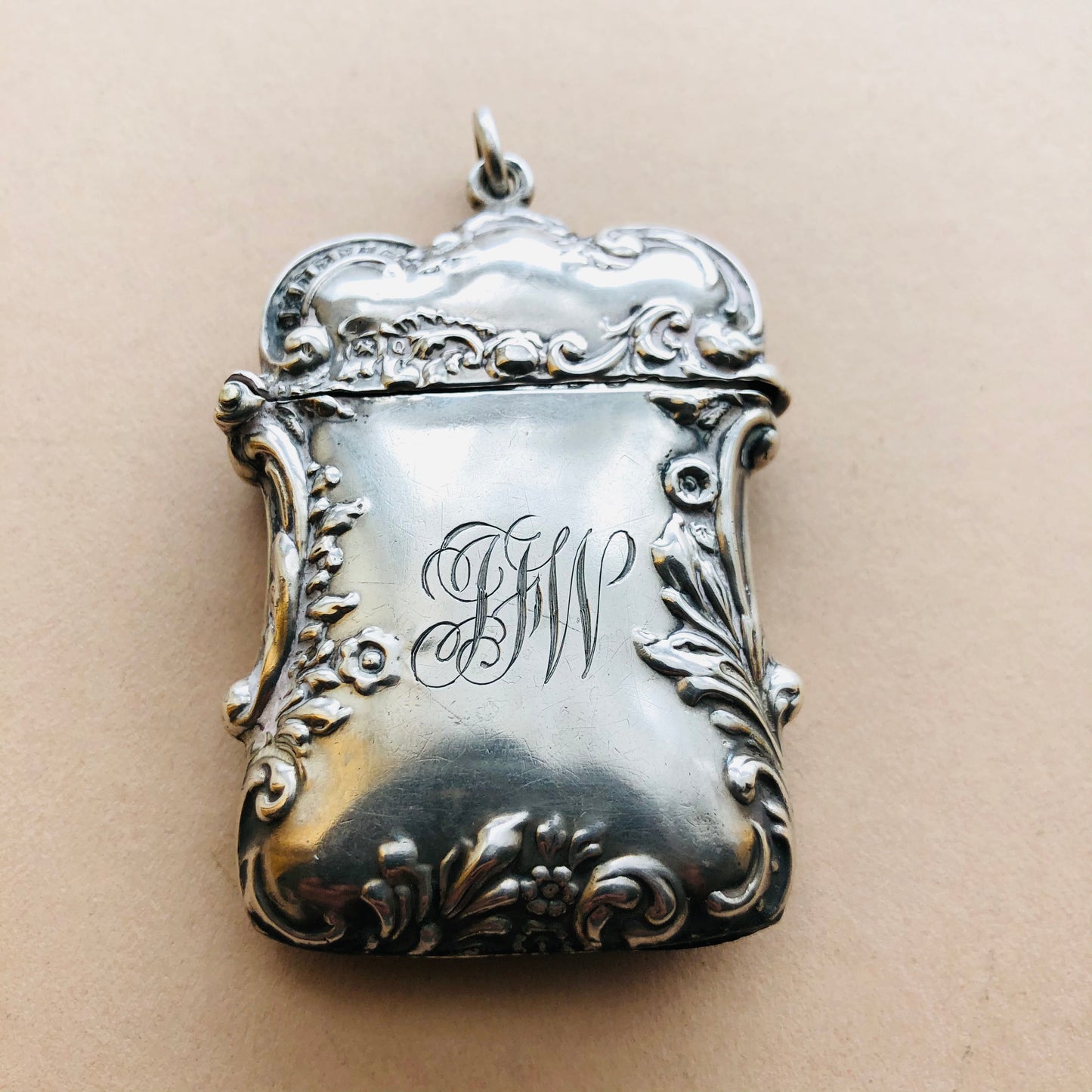 Antique Silver Vesta Case Chester 1889 Charles Lyster & Son