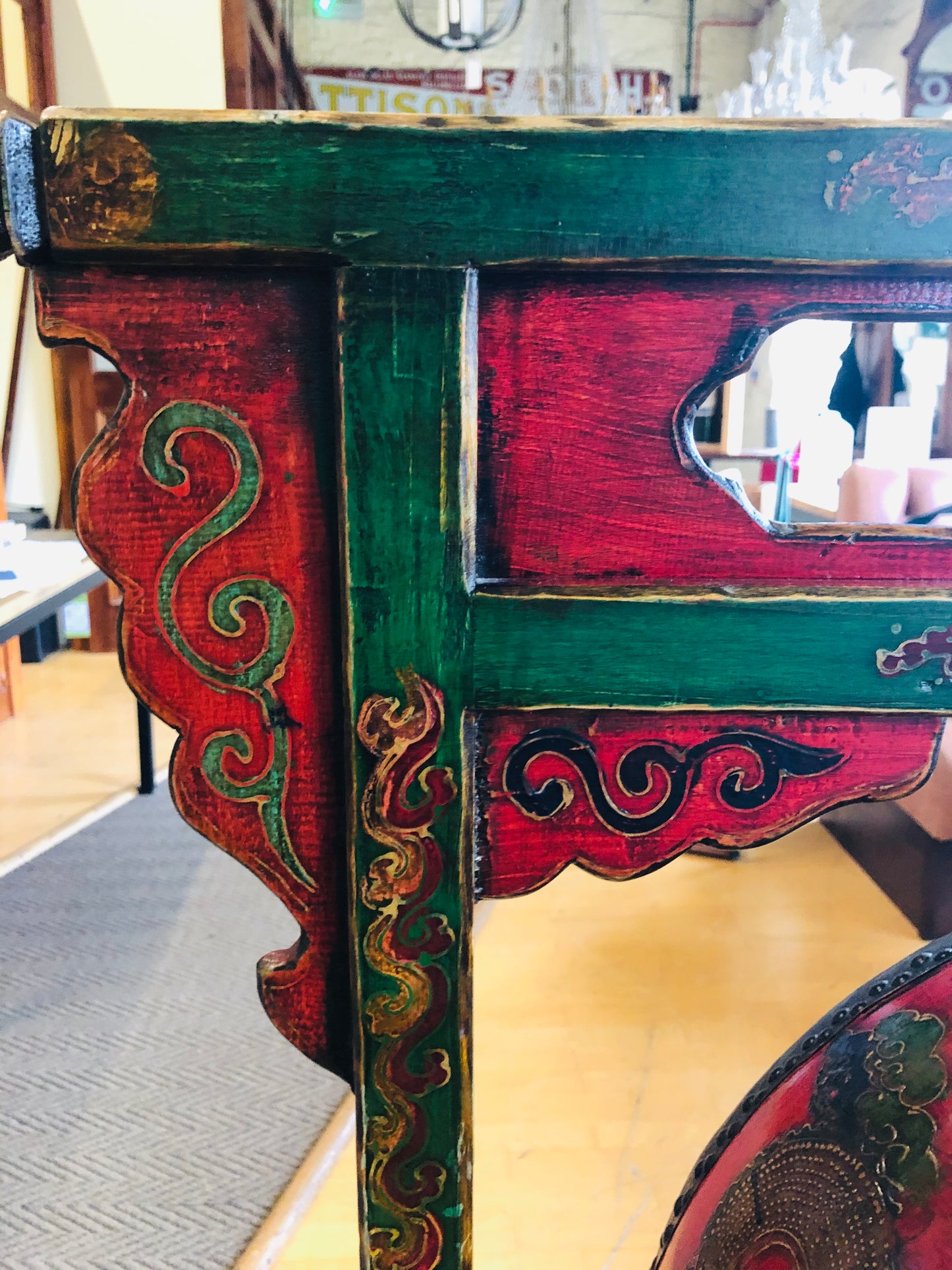 Vintage Tibetan Prayer Drum On A Stand