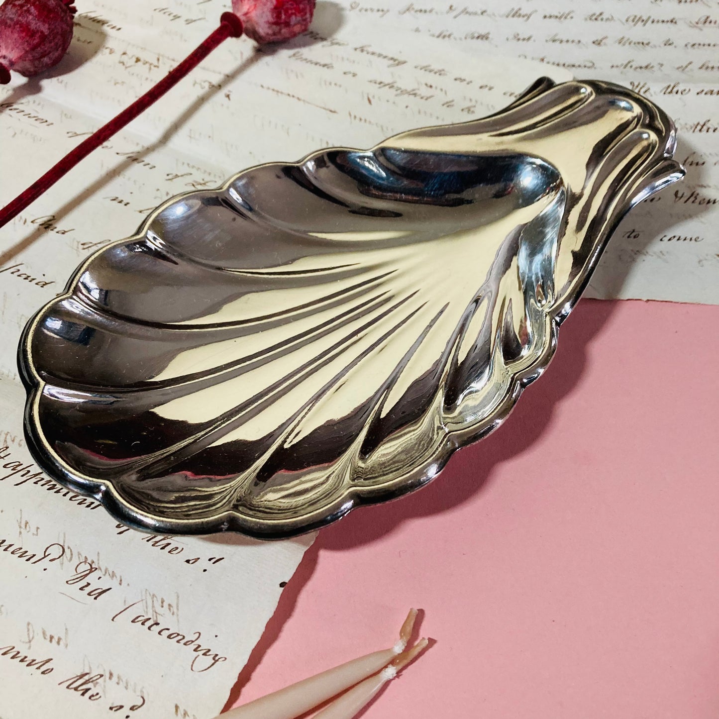 Vintage Silver Shell Butter Dish | Serving Dish In Shell Design