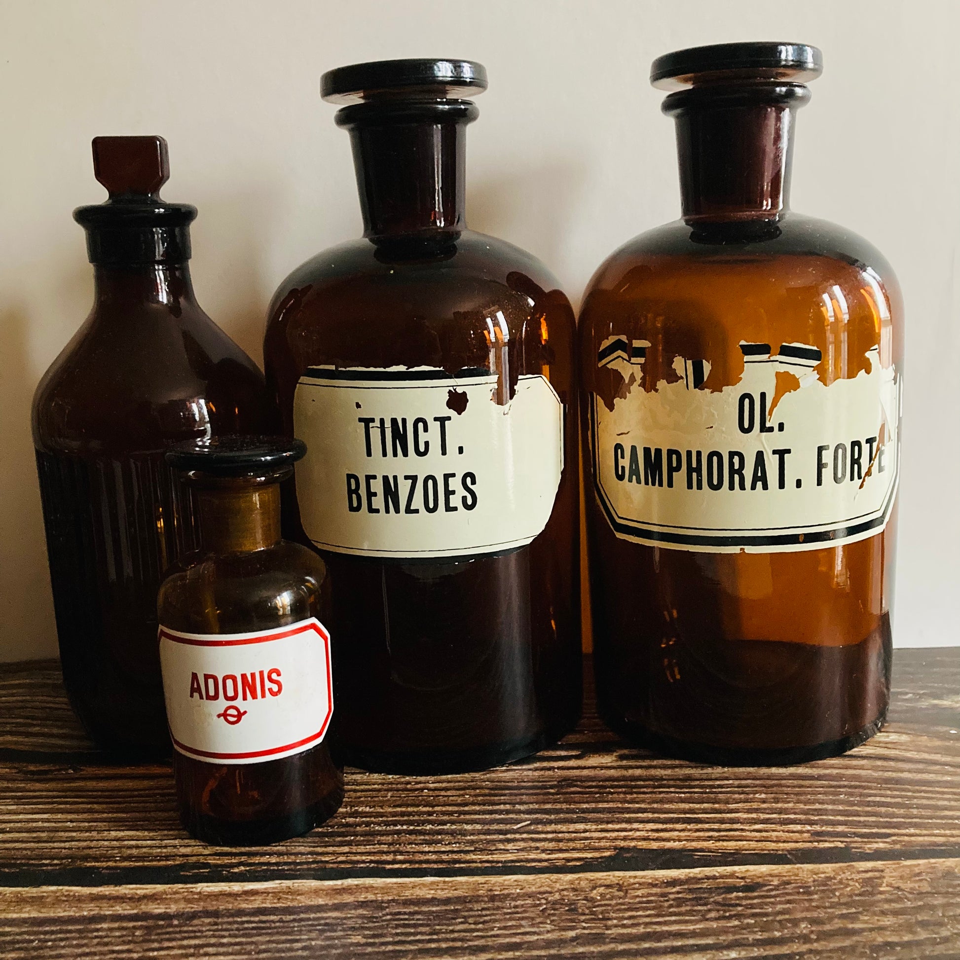 Amber Glass Apothecary German Pharmacy Chemist Bottles