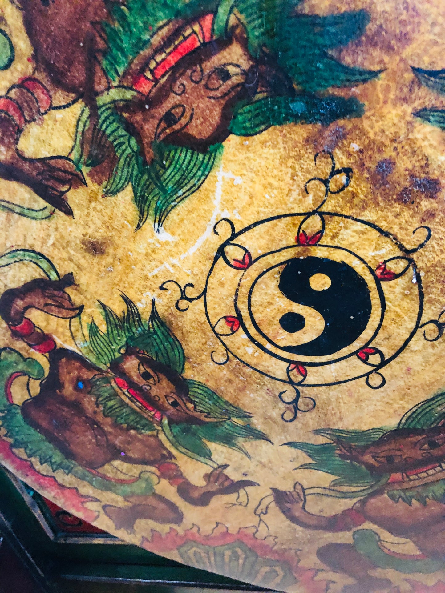 Vintage Tibetan Prayer Drum On A Stand