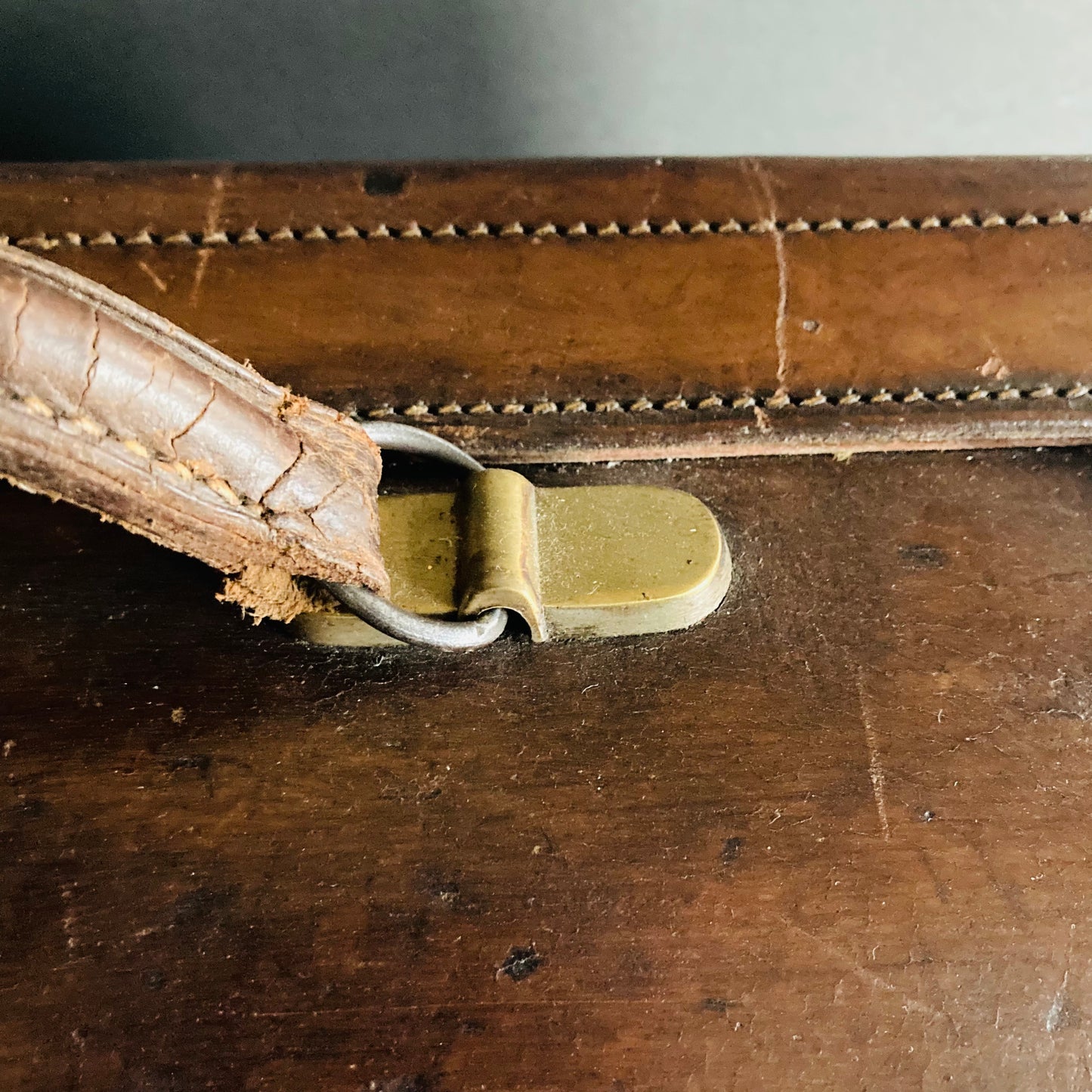 Vintage Brown Leather Suitcase