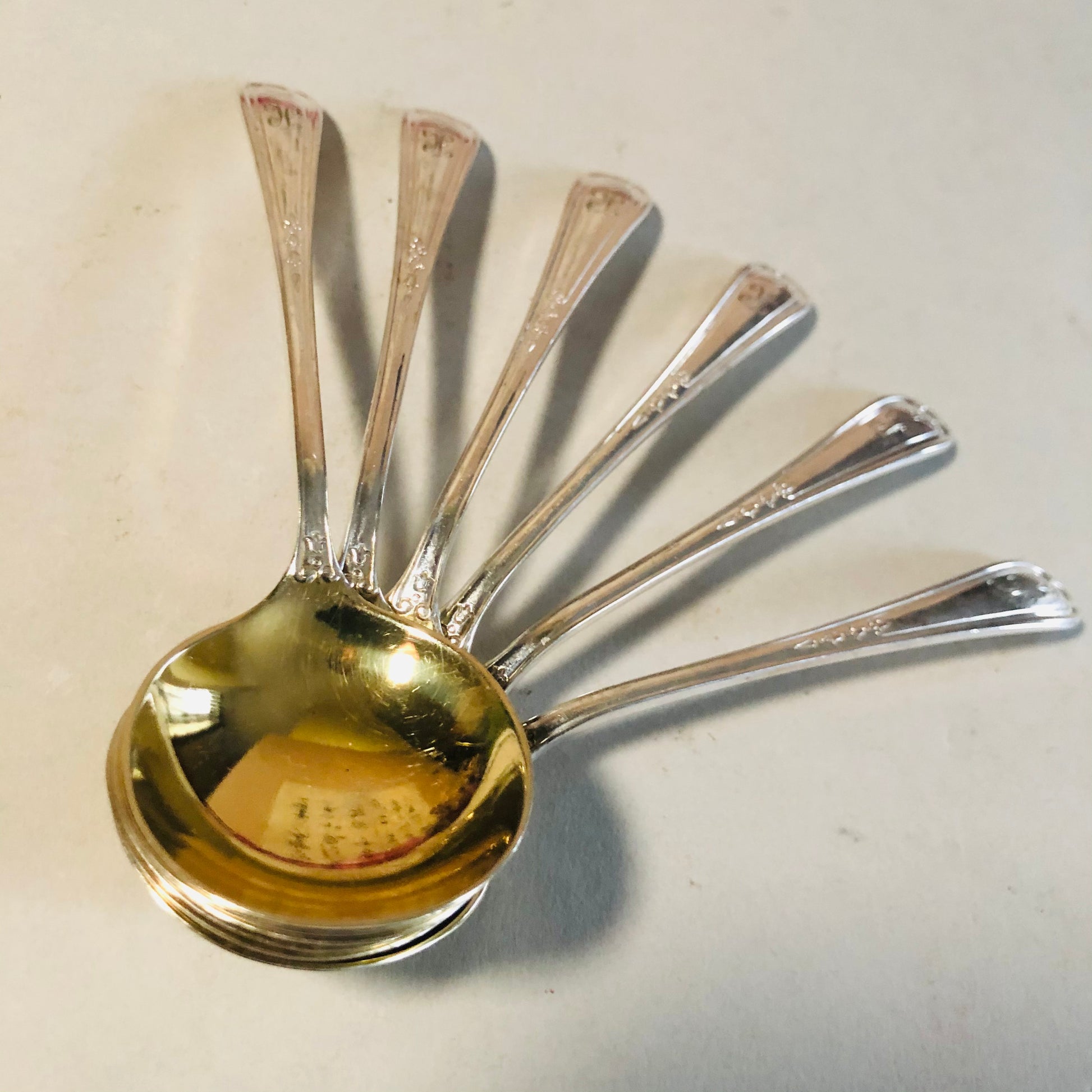 Antique Silver Plate Round Dessert Spoon