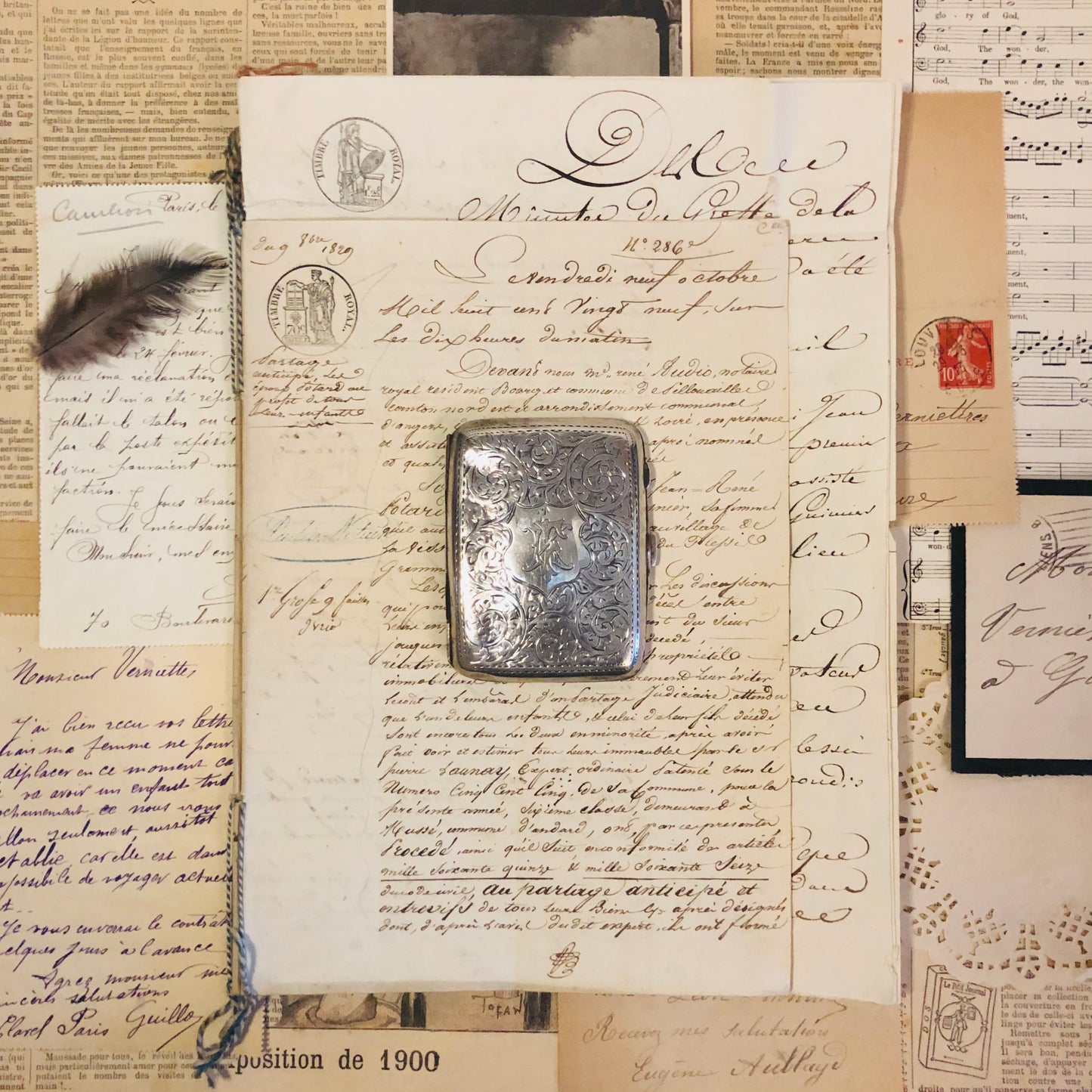 The Mixologist Jude - Antique Silver Cigarette / Card Case