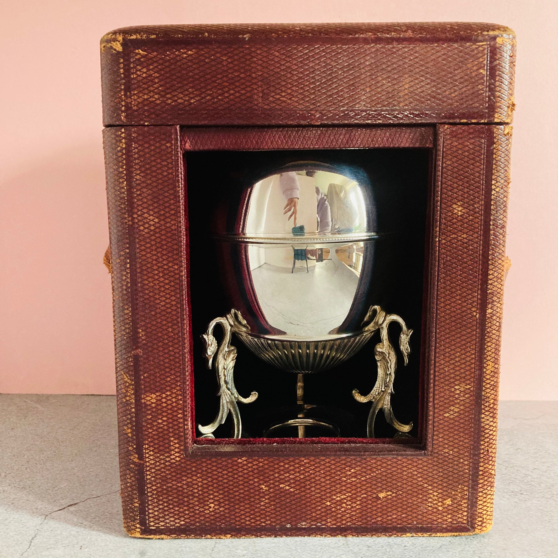 Antique Leather Large Carriage Clock Display Box