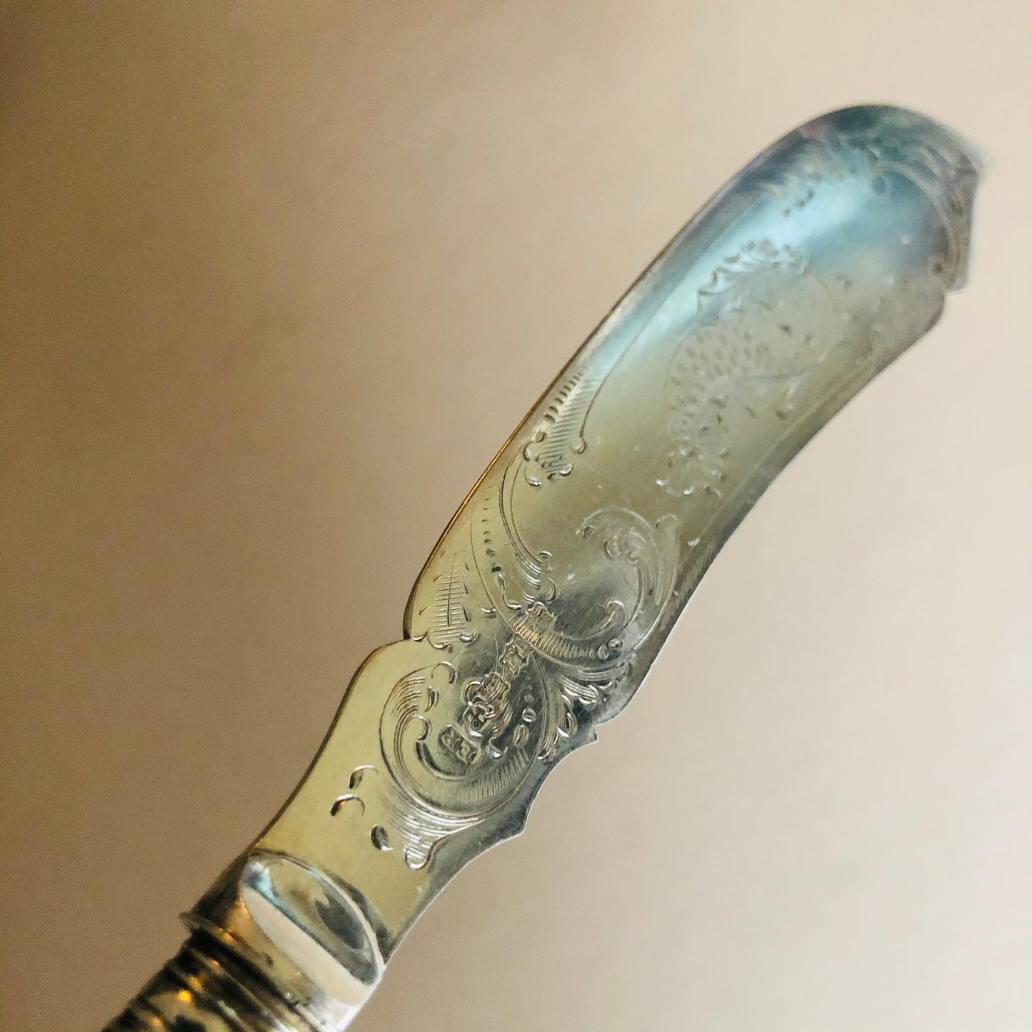 The Headhunter Alex - Antique Silver Engraved Fish Knife