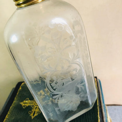 Antique Glass Etched Vanity Bottle | Refill For Sustainable Living