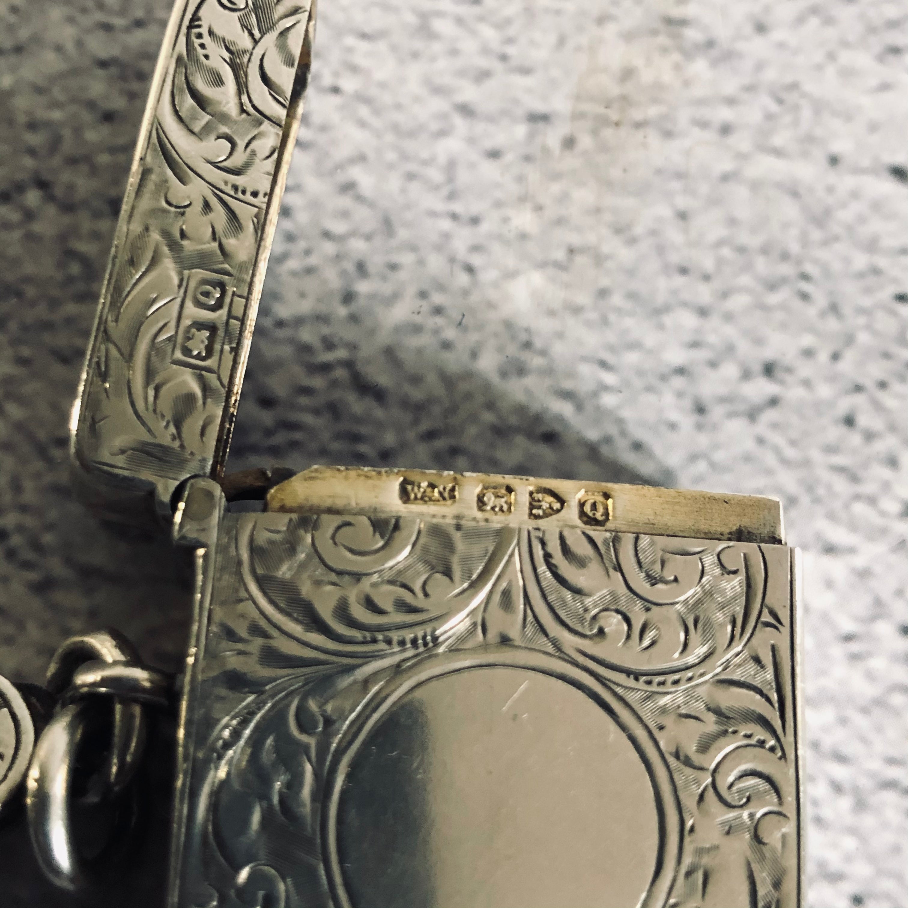 Antique Silver Vesta Case with Cheroot Cigar Cutter 1899 William