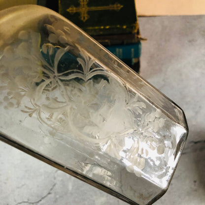 Antique Glass Etched Vanity Bottle | Refill For Sustainable Living