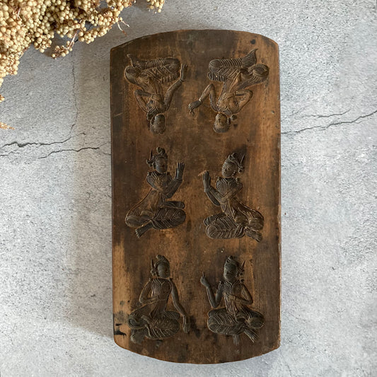 Antique Double Sided Biscuit Cookie Mould | Burmese Figures
