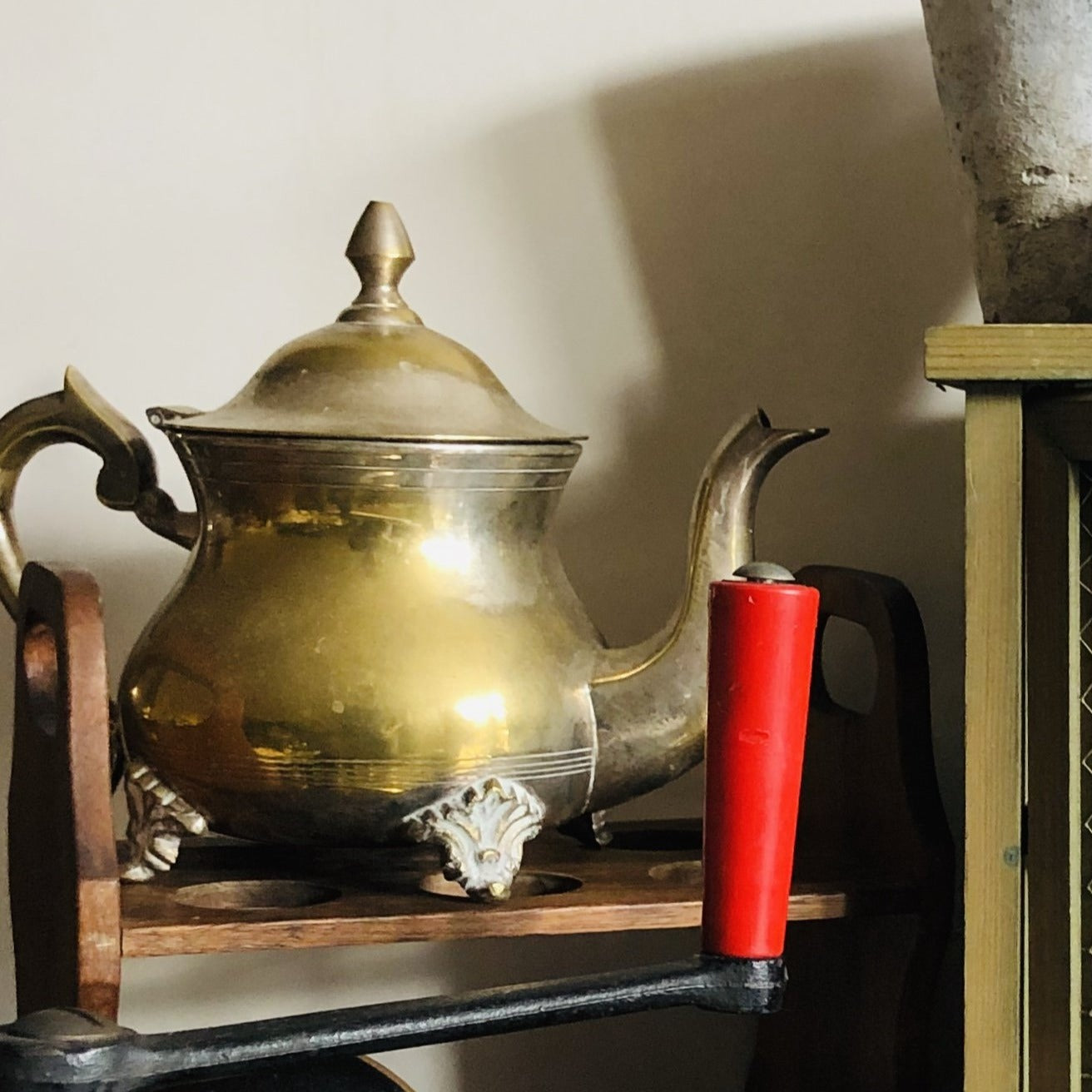 Ornate Footed Vintage Silver Teapot / Coffee Pot / Bird Feeder / Vase