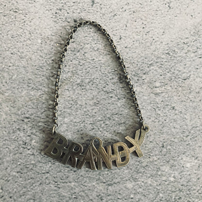 Antique Silver Decanter Bottle Label Brandy