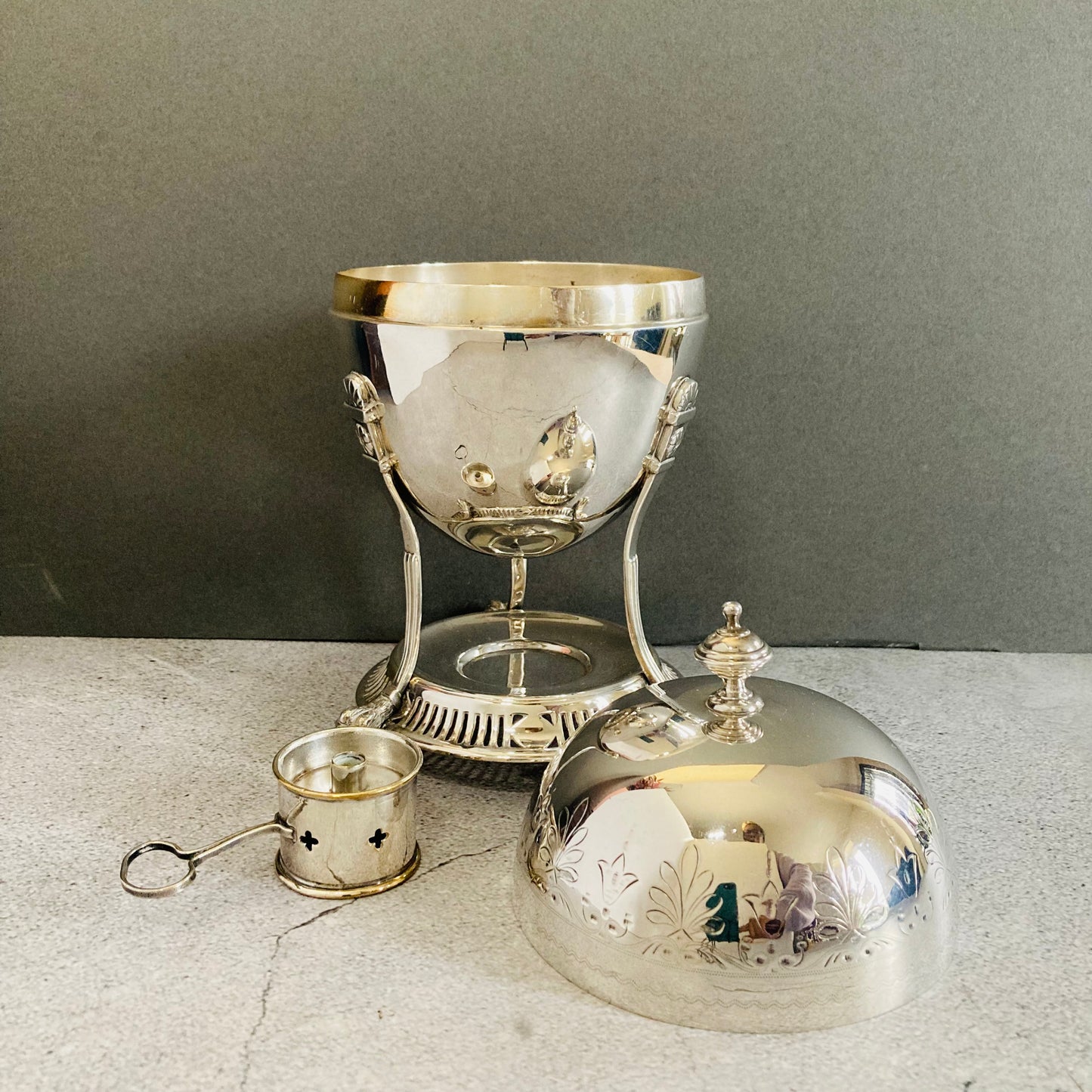 The Groom Max - Antique Silver Plated Egg Coddler with Engraving