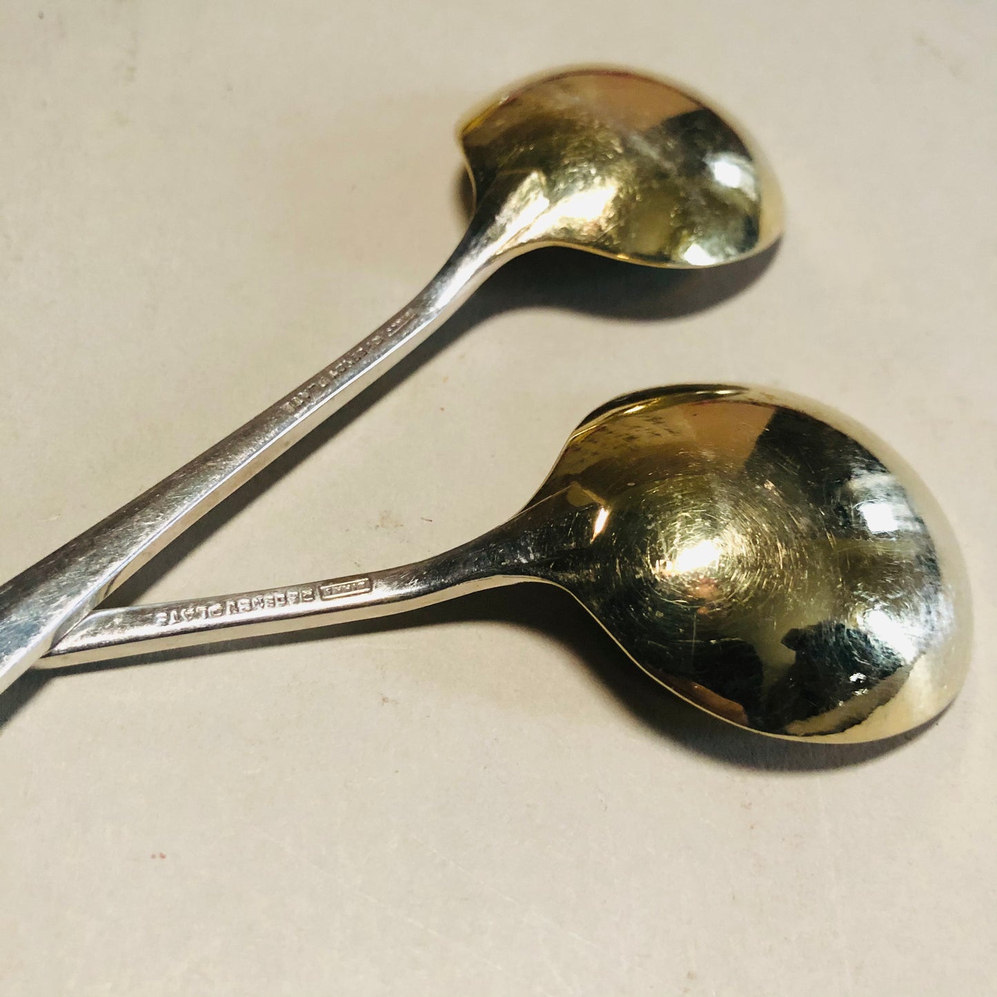 Antique Silver Plate Round Dessert Spoon
