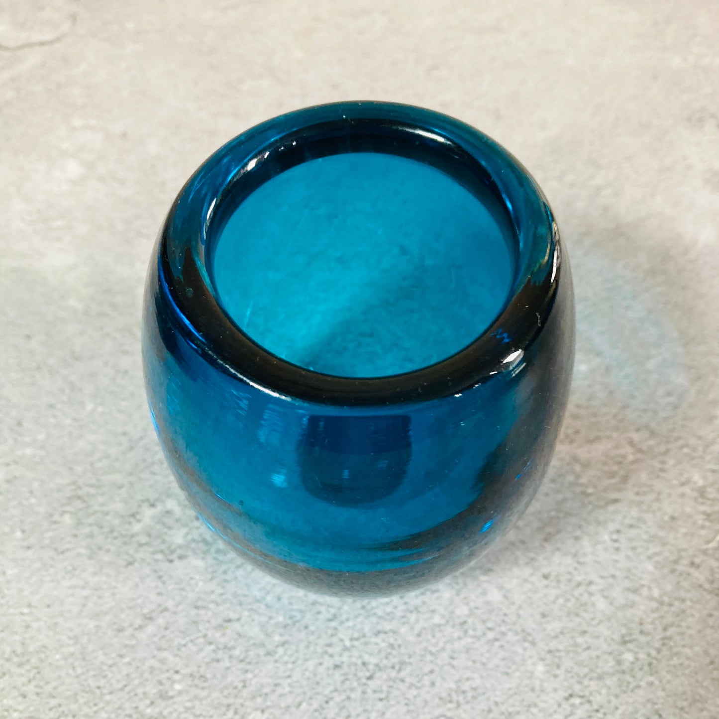 Mid Century Vintage Blue Glass Vase