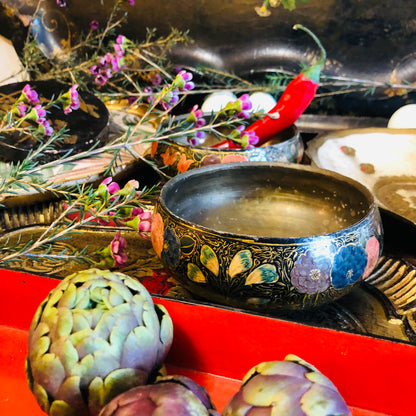The Tattooist Kim- Antique Kashmir Papier Mache Bowl