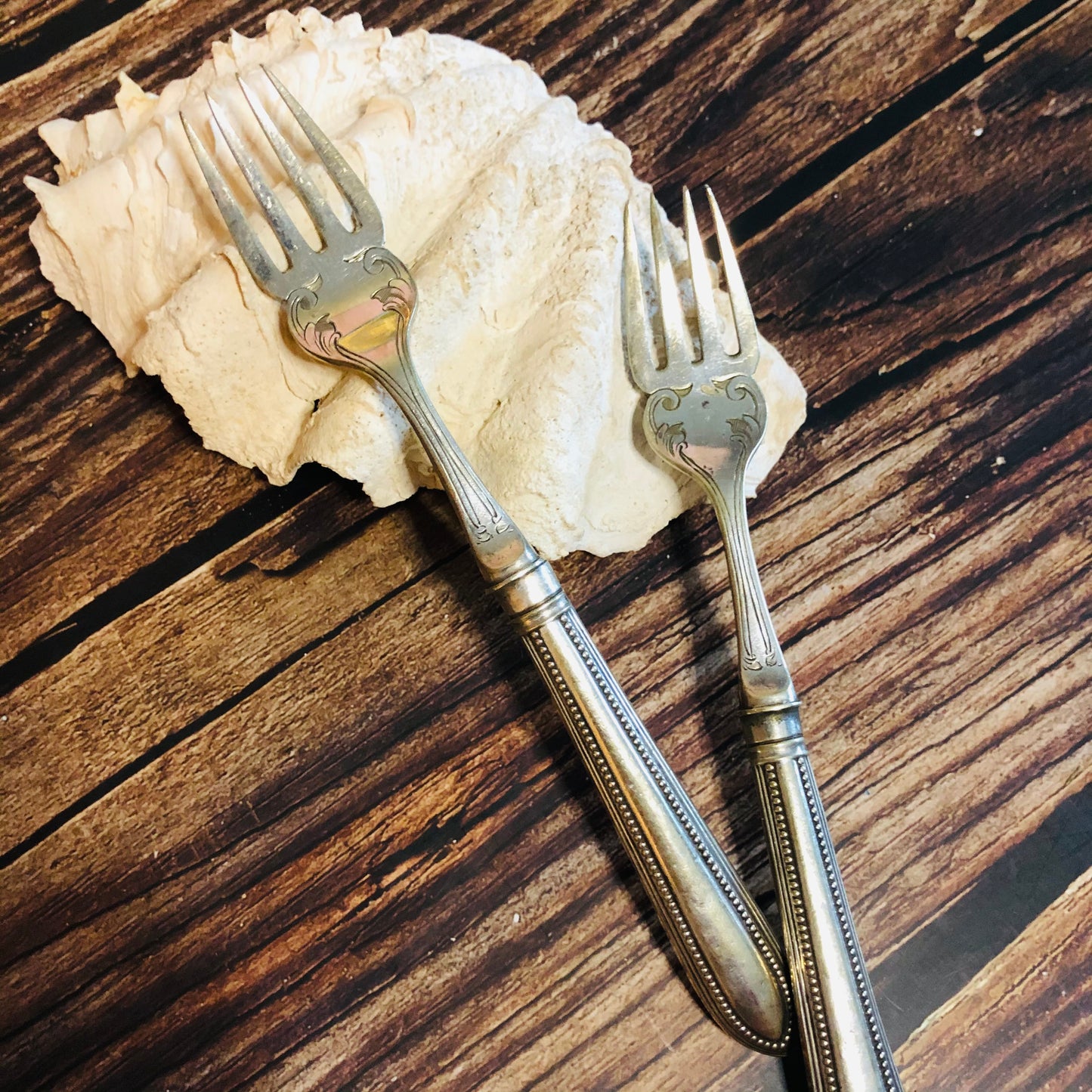 Antique Silver Plate Dinner Forks | Unusual Art Nouveau Forks