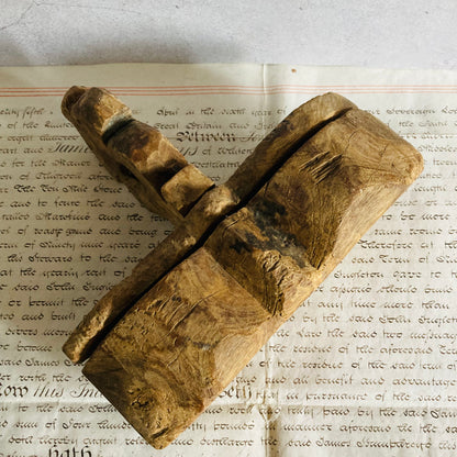 Antique Indian Wooden Spice Box Swivel Lid