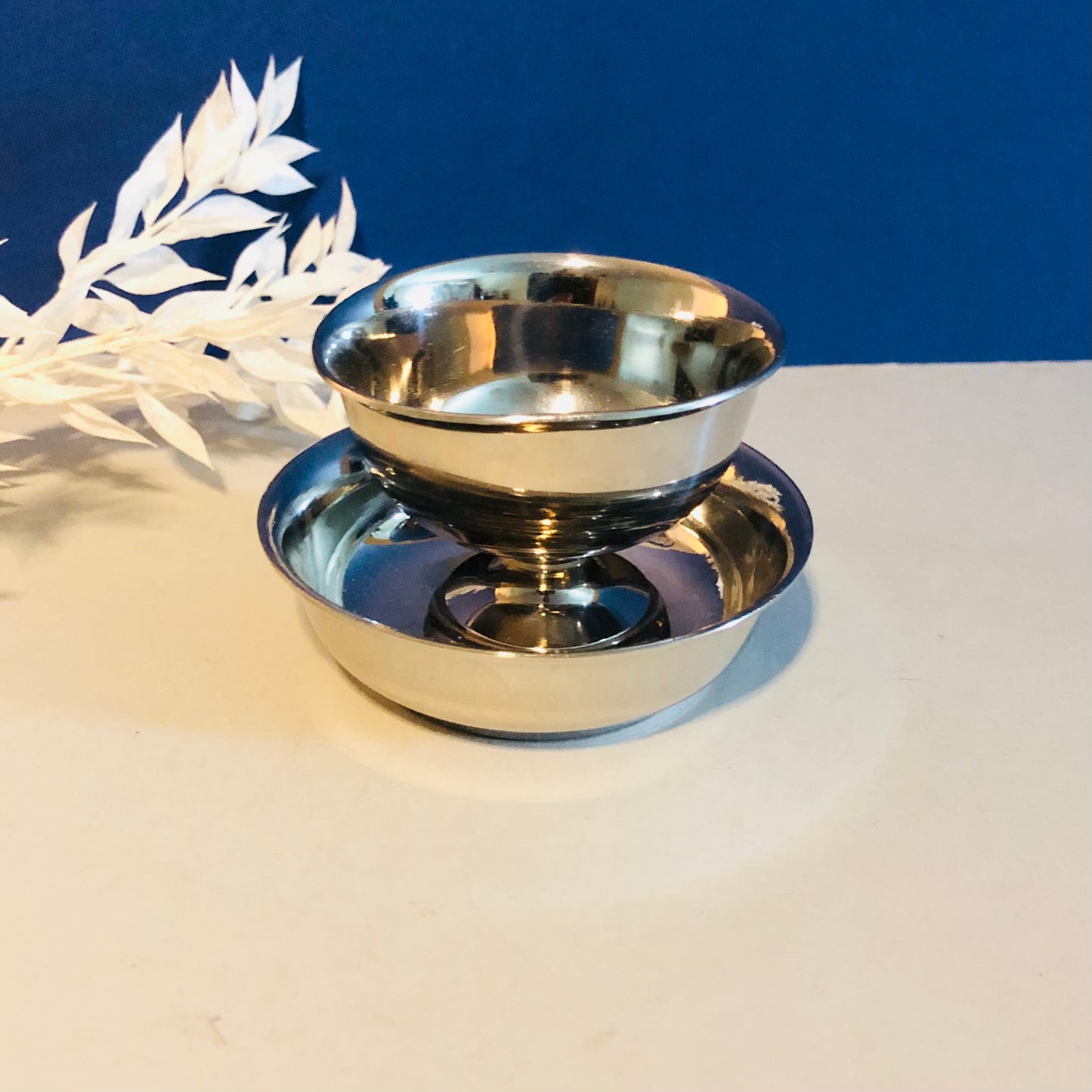 Religious Last Rites Silver Dishes | Vintage Tea Lights Candle Holder