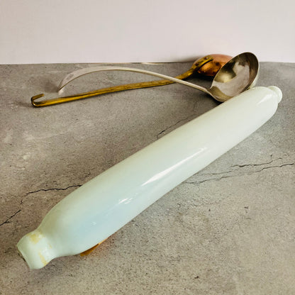 Victorian Milk Glass Rolling Pin | Country Farmhouse Kitchen Decor