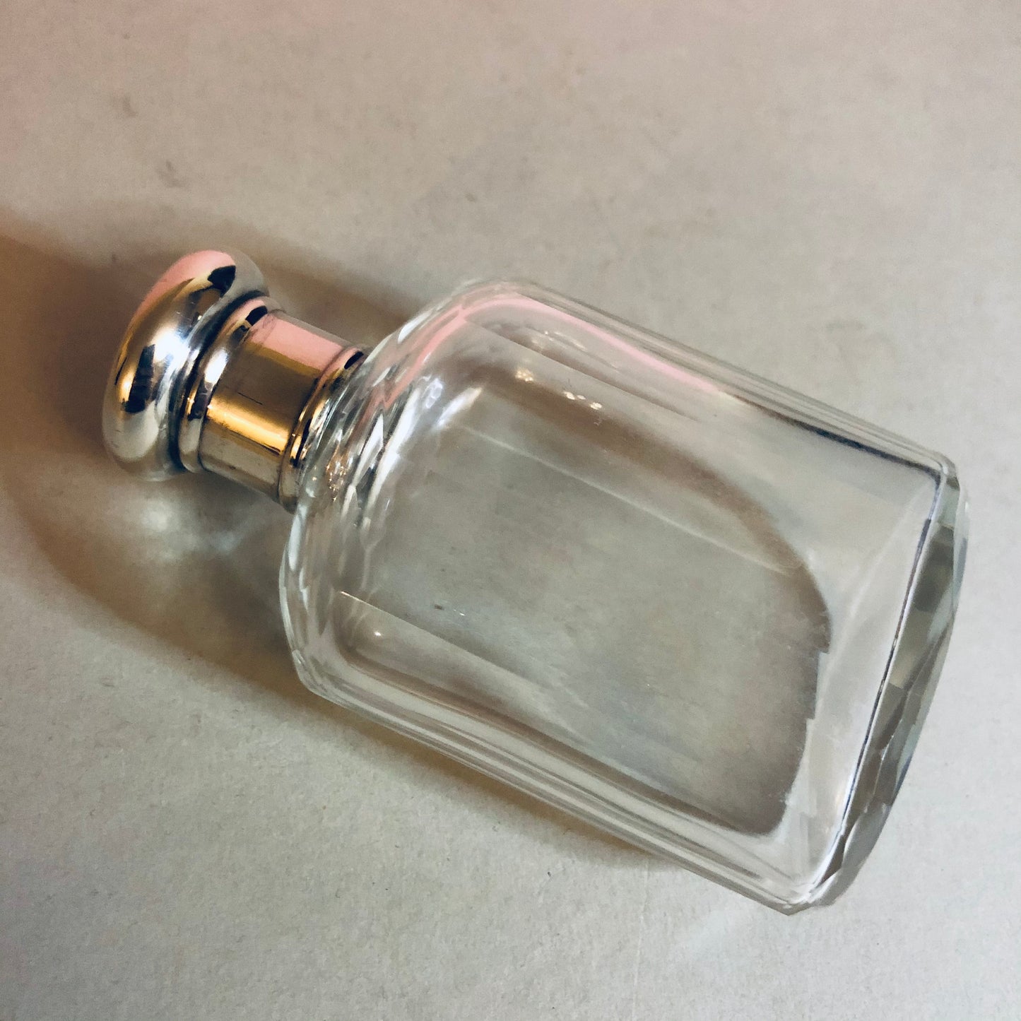 Antique Silver Topped Scent Bottle London 1925