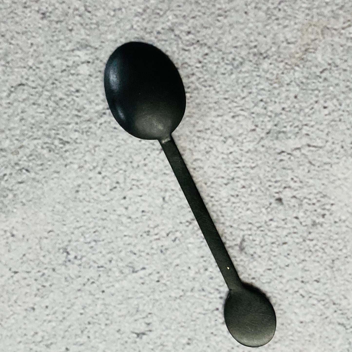Antique Bonze Coffee Spoon With Silver Inlay