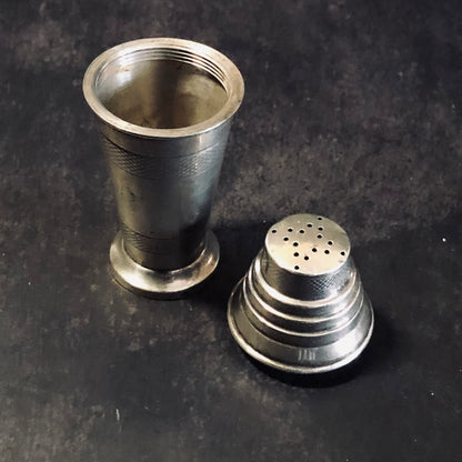 Antique Silver Art Deco Pepper & Spice Shaker Shape of Cocktail Shaker